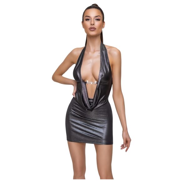 Cottelli Party - μίνι φόρεμα με λαιμόκοψη - ασημί - XL