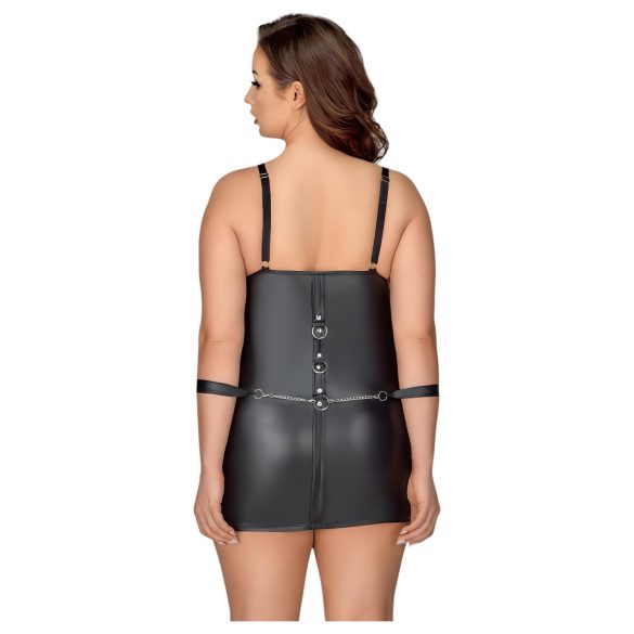Cottelli - plus size γυναικείο φόρεμα με χειροπέδες - μαύρο