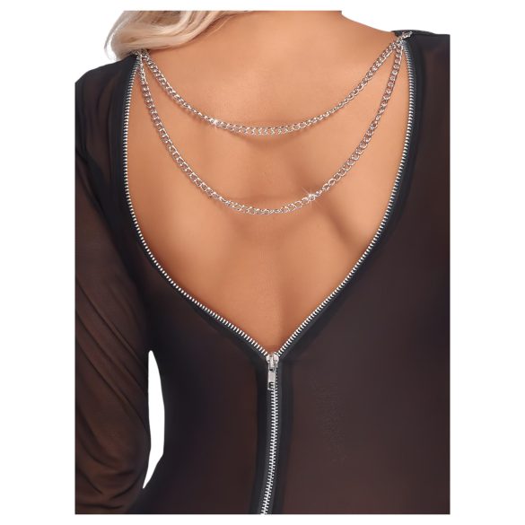 Cottelli Party - διάφανο φόρεμα με φερμουάρ - μαύρο - M