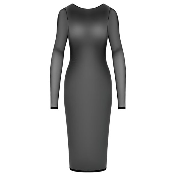 Cottelli Party - διάφανο φόρεμα με φερμουάρ - μαύρο - L