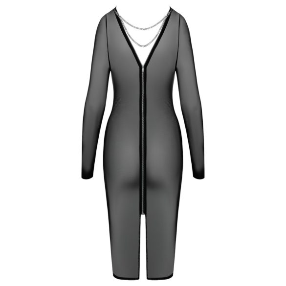 Cottelli Party - διάφανο φόρεμα με φερμουάρ - μαύρο - L