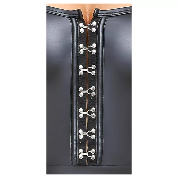 Cottelli - γυναικείο μίνι φόρεμα με πιέτες - γυαλιστερό μαύρο