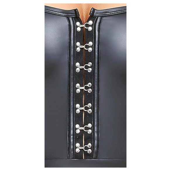 Cottelli - γυναικείο μίνι φόρεμα με πιέτες - γυαλιστερό μαύρο - L