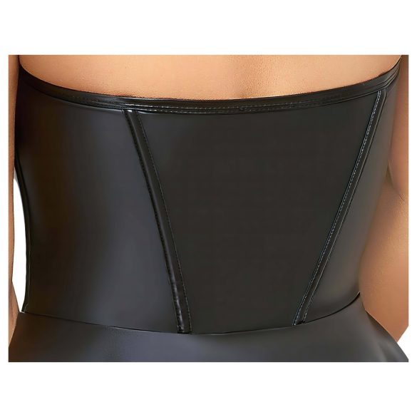 Cottelli - γυναικείο μίνι φόρεμα με πιέτες - γυαλιστερό μαύρο - L