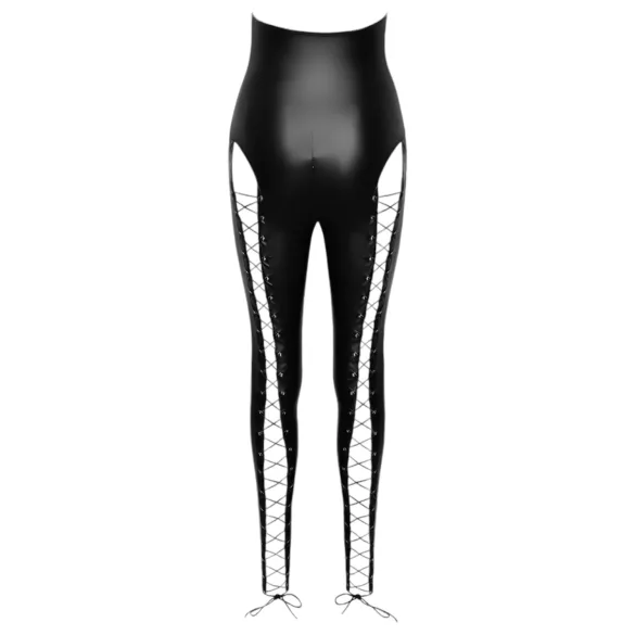 Cottelli Party - μαύρη φόρμα με κορδόνια και λαιμόκοψη - XL