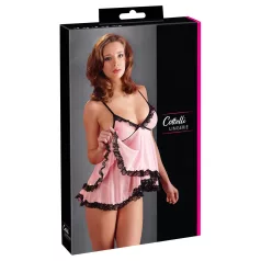   Cottelli - babydoll γυναικείο - δαντελένιο με βολάν - μαύρο - XL