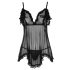 Cottelli - Αέρινο, ρομαντικό babydoll (μαύρο) - XL