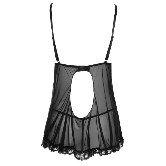 Cottelli - Babydoll γυναικεία - αέρινο, με βολάν - μαύρο - XL