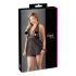Cottelli Plus Size - αέρινο μαύρο δαντελένιο babydoll - 2XL