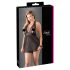 Cottelli Plus Size - αέρινο μαύρο δαντελένιο babydoll - 4XL