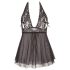 Cottelli Plus Size - αέρινο μαύρο δαντελένιο babydoll - 4XL