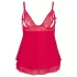 Cottelli Plus Size - babydoll με δαντέλα - κόκκινο - μεγάλα μεγέθη - XL