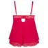Cottelli Plus Size - babydoll με δαντέλα - κόκκινο - μεγάλα μεγέθη - XL