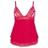 Cottelli Plus Size - babydoll με δαντέλα - κόκκινο - μεγάλα μεγέθη - 4XL