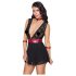 Cottelli Bondage - δαντελένιο babydoll με λαιμόκοψη (μαύρο) - M