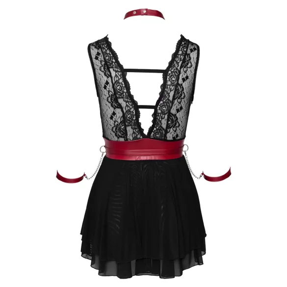 Cottelli Bondage - δαντελένιο babydoll με λαιμόκοψη (μαύρο) - L
