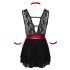 Cottelli Bondage - δαντελένιο babydoll με λαιμόκοψη (μαύρο) - XL
