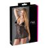 Cottelli Plus Size - Μαύρη διάφανη δαντέλα νυχτικό
