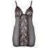 Cottelli Plus Size - Μαύρη διάφανη δαντέλα νυχτικό - 3XL