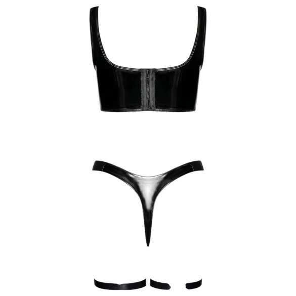 Black Level - σετ λακαριστό φόρεμα (μαύρο) - M