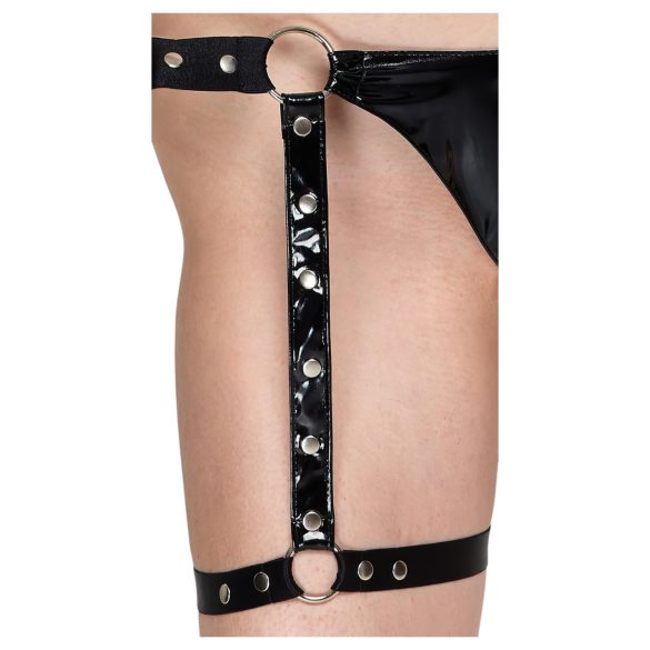 Black Level - σετ λακαριστό φόρεμα (μαύρο) - M