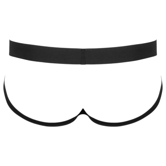 Black Level - ανδρικό jockstrap με φερμουάρ - δερμάτινη υφή μαύρο - M