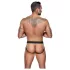 Black Level - ανδρικό jockstrap με φερμουάρ - δερμάτινη υφή μαύρο - L