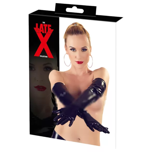 LATEX - γάντια μακριά unisex - λάτεξ - μαύρο