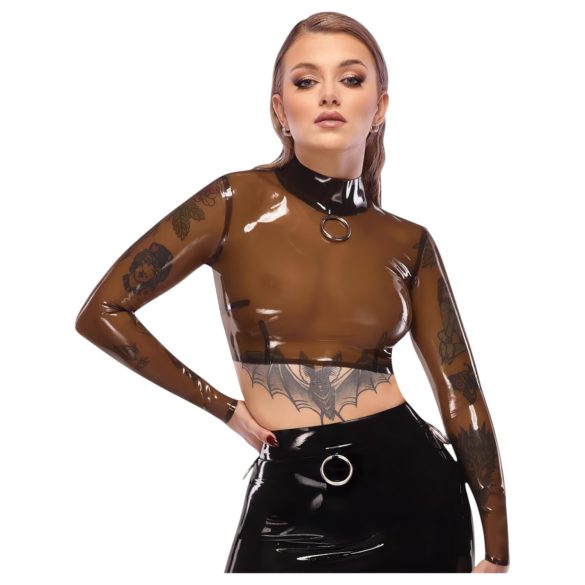 LATEX - διάφανο λατέξ τοπ (διάφανο-μαύρο) - S-L