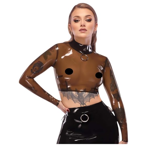 LATEX - διάφανο λατέξ τοπ (διάφανο-μαύρο) - S-L - 2XL