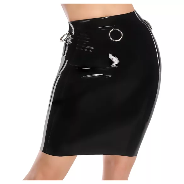 LATEX - λάτεξ midi φούστα (μαύρη) - 2XL