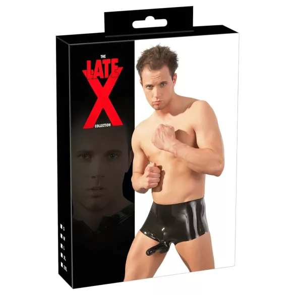 Late X μποξεράκι + κάλυμμα πέους (μαύρο) - L/XL