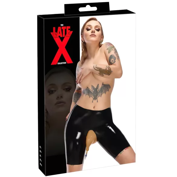 LATEX - Σλιπ με άνοιγμα εκκένωσης (μαύρο)