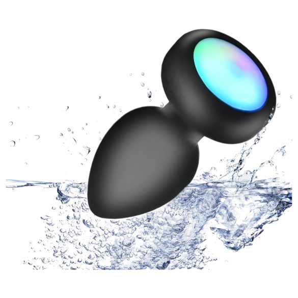 Mrow - δονούμενο πρωκτικό παιχνίδι με φως και τηλεχειριστήριο - μαύρο