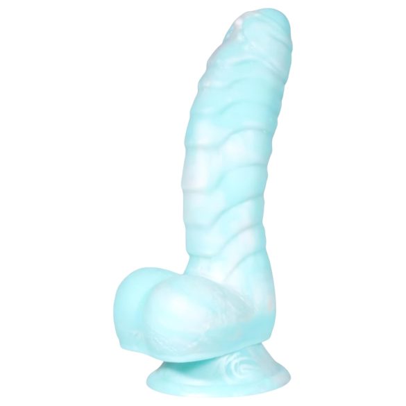 OgazR Θαλάσσιο Φίδι - αυλακωμένο dildo - 17 εκ. (μπλε-λευκό)