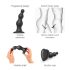 Strap-on-me Beads M - δονούμενη πρωκτική σφήνα με βεντούζα (μαύρο)