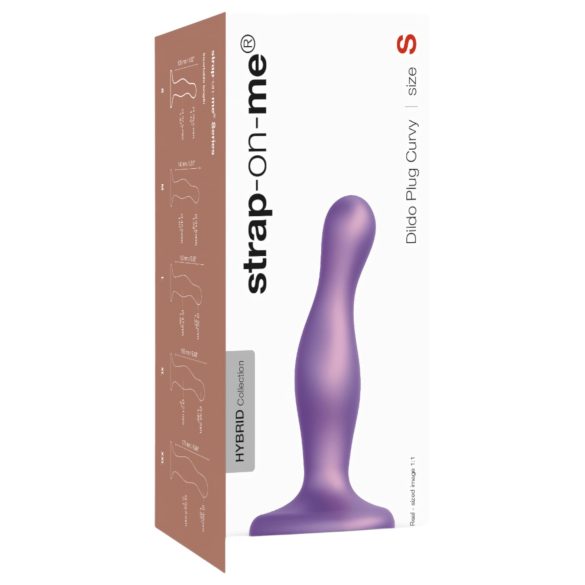 Καμπυλωτό Strap-on Curvy S - κυματοειδές δονητής με βεντούζα (μωβ)