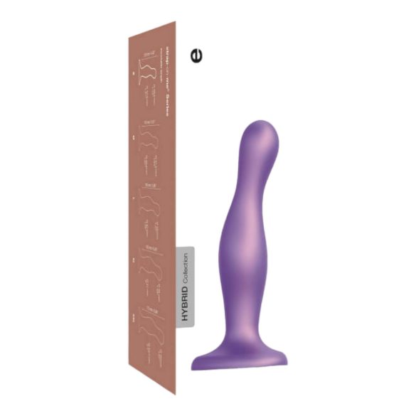 Strap-on-me Curvy M - κυματοειδής, με βεντούζα ομοίωμα (μωβ)