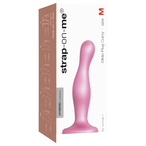 Strap-on-me Curvy M - κυματιστό δονητής με βεντούζα (ροζ)