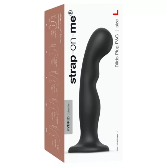 Strap-on-me - δονητής με βεντούζα, καμπυλωτός, L - μαύρο