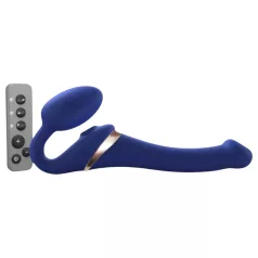   Strap-on-me S - δονητής με ζώνη, κυματιστός με αέρα - (μπλε)