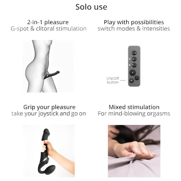 Strap-on-me - strap-on δονητής με κύματα αέρα - μπλε