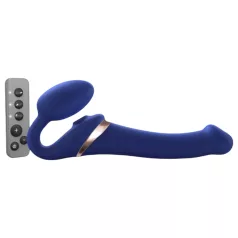   Strap-on-me - strap-on δονητής με κύματα αέρα - μπλε - μέγεθος M