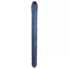   Strap-on-me - διπλό dildo - μεταλλικό μπλε - sex toy για ζευγάρια