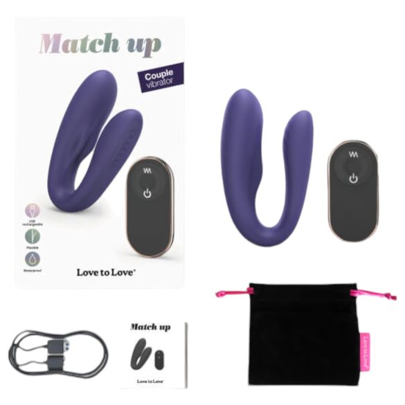 Love to Love Match up - ασύρματος δονητής ζευγαριού με μπαταρία (μωβ)