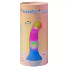   Love to Love Candy Loop - δονητής σιλικόνης με φωτιζόμενο LED (ροζ-μπλε) - 16,9 εκ.