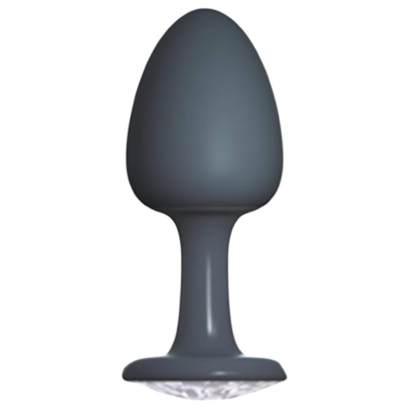 Dorcel Geisha Plug Diamond L - μαύρο πρωκτικό plug με λευκή πέτρα