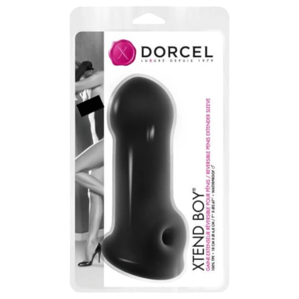 Dorcel Xtend Boy - σιλικονούχο κάλυμμα πέους (μαύρο)