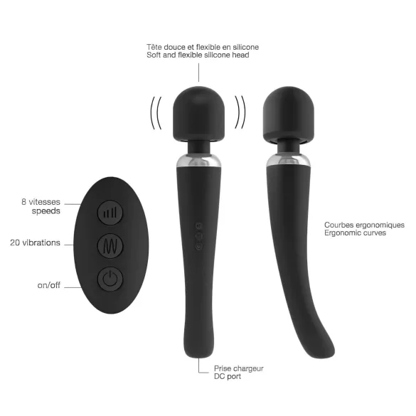 Dorcel - ραβδοειδές μασάζ με δόνηση επαναφορτιζόμενο - μαύρο