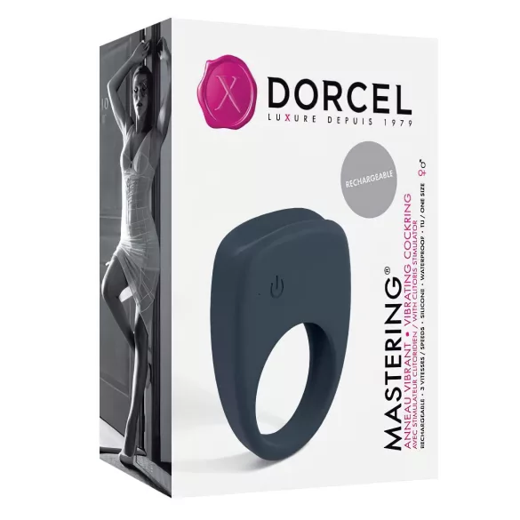 Dorcel Mastering - επαναφορτιζόμενο, δονητικό δαχτυλίδι πέους (γκρι)